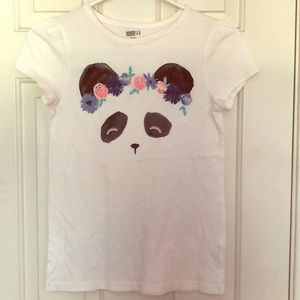 Girls Panda Bear with Flower Crown shirt